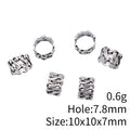 Scroll Pattern Square Large Hole Bead in Antique Silver view 4