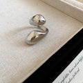 Sculptural Metal Open Rings Teardrop Bark Pearl Six Styles view 7