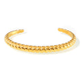 Twisted Rope Open Cuff Bangle Bracelet Gold Silver Metal view 5