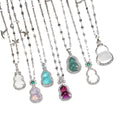 Mini Gourd Pendant Necklaces Silver Tone 7 Stone Colors view 5