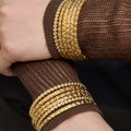 Slim Crystal Hinged Bangle Collection in Gold and Silver Tone view 2