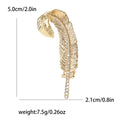 Curled Feather Brooch in Gold or Silver Tone With Crystal Stem view 4