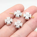 10x10x4.8mm 1.6g Multicolor Zinc Alloy Cross Loose Metal Beads for Bracelet Necklace DIY Making