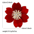 Large Five Petal Floral Brooch in Purple White Red or Black view 8