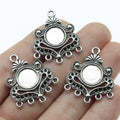 Ornate Round Cabochon Connector Settings With Five Loops view 1