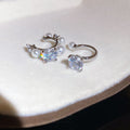 Asymmetric Pearl and Crystal Ear Cuff with Polished Metal Tone Details view 6