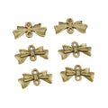 Ribbon Bow Charms in Silver and Antique Bronze Tones view 5