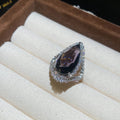 Silver Teardrop Halo Crystal Open Rings Four Colors view 8