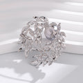 Leaf Wreath Crystal Pearl Look Metal Brooch Pin for Jackets and Lapels view 4