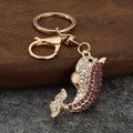 Rhinestone Dolphin Keychain With Split Ring and Lobster Clasp view 7