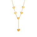 Heart Y Drop Necklaces in Polished Gold and Silver Tone view 5