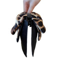 Leopard Black Double-Sided Satin Bow Claw Hair Clip view 5