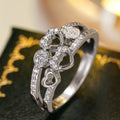 Open Heart And Round Cluster Ring In Polished Gold And Silver Tones view 3