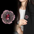 Flower Crystal Two Designs Metal Brooch Pin for Jackets and Lapels view 3