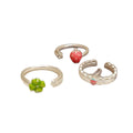 Silver Open Strawberry Rings Star Band Scallop Two Styles view 5