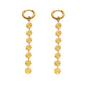 Gold Disc Tassel Hoop Earrings Seven Radiating Coin Drops view 5