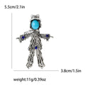 Crystal Scarecrow Brooch Straw Body Gold or Silver Tone Styles view 7