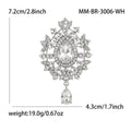 Teardrop Glass Brooch With Ornate Antique Tone Crystal Frame view 11