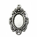 Scrollwork Oval Cabochon Pendant Trays in Two Finishes view 3