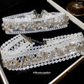White Lace Crystal Choker Necklaces in Two Designs view 4