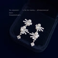 Silver Pearl Crystal Cascade Drop Earrings Clip And Stud view 4