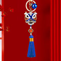 Crystal Lion Dance Head Keychains with Tassel and Plain Constructions view 4