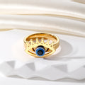 Gold and Silver Tone Eyelash Evil Eye Fashion Rings view 3