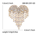 Heart Rhinestone Fringe Brooch in Four Colors Decorative Lapel Pin view 9