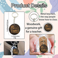Best Teacher Round Wooden Keychain With Metal Ring, Two Styles view 4