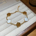 Gold White Coffee Enamel Flower Bracelet 5 and 7 Styles view 6