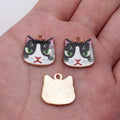 Enamel Cat Face Charms in Six Designs for Jewelry and Craft Making view 10