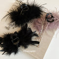 Purple Fluffy Feather Rhinestone Chain Dangle Hair Claw view 4