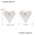 Puffy Heart Stud Earrings Gold Or Steel Titanium Finish view 6