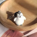 Flocked White Penguin Keychains Lobster Clasp Two Poses view 7
