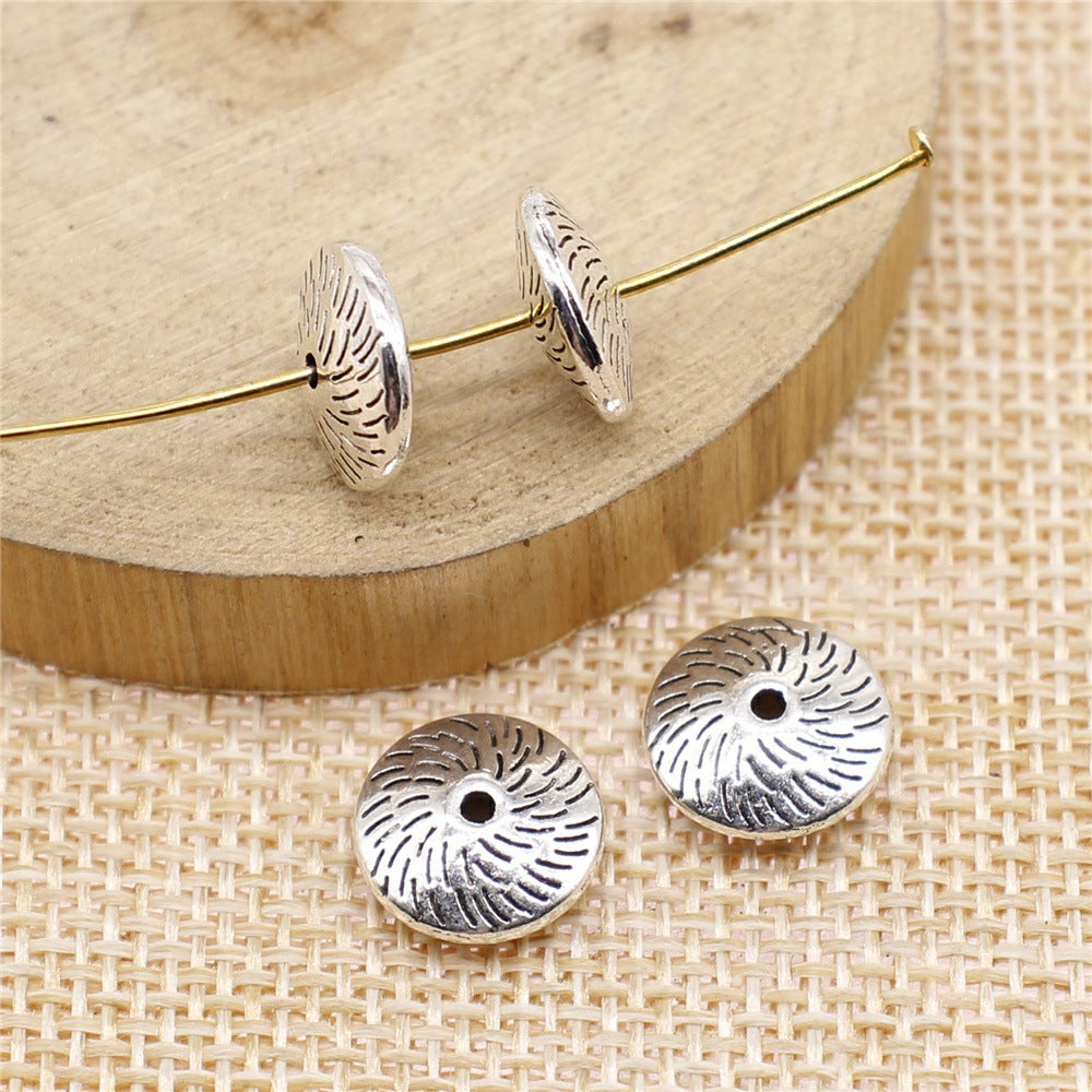 4x12mm 1.8g Antique Silver Zinc Alloy Wheel Large Hole Spacer Beads for DIY Bracelet Necklace Making