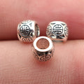 6.1x6.1x5mm 0.48g Multicolor Zinc Alloy Chinese Coin Symbol Large Hole Spacer Beads for Bracelet DIY Jewelry