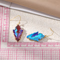 Gold Tone Faceted Irregular Leaf Crystal Effect Hook Earrings view 5