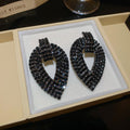 Crystal Open Teardrop Statement Stud Earrings Statement Jewelry view 7