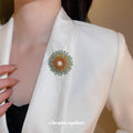 Pearl Crystal Flower Burst Brooch Pins Four Color Styles view 3