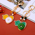 Jade Look Gourd Keychains in Yellow and Green Finishes view 3