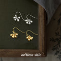 Metallic Ball Grape Cluster Hook Earrings In Gold And Silver Tone view 3