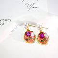 Gold Irregular Enamel Floral Pearl Drop Earrings 10 Styles view 6