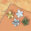 Five Petal Flower Charm Metal Jewelry Making Component In 5 Finishes view 1