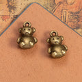 Dimensional Teddy Bear Charm Metal Jewelry Making Component In 2 Finishes view 3
