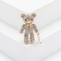 Crystal Teddy Bear Brooch with Jointed Limbs in Four Colors view 7