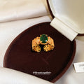 Gold Open Adjustable Rings Floral Pink And Gem Styles view 2