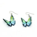 Silver Tone Colorful Sculpted Butterfly Hook Earrings view 10