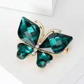 Faceted Crystal Glass Butterfly Brooch Gold Frame Two Colors view 4