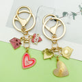 Heart Charm Keychains Featuring Pink Heart Across 35 Pictured Variations view 3