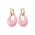Translucent Teardrop Hoop Earrings in White or Pink view 5